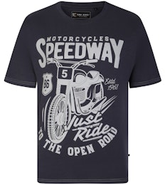 KAM Motorcycles Speedway Print T-Shirt Slate